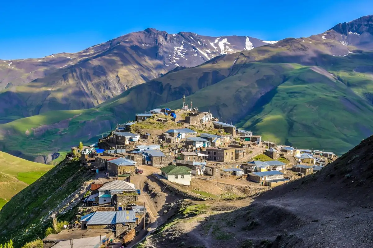 Traditional stone houses of Khinalig village in Guba