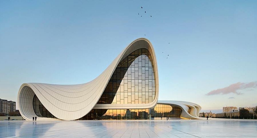 The iconic Heydar Aliyev Center, designed by Zaha Hadid